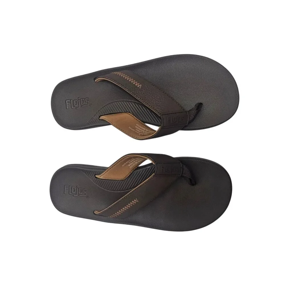 Flojos Men's Flip Flops Brown 9